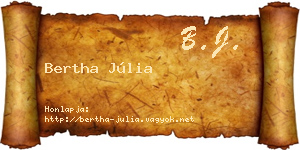 Bertha Júlia névjegykártya